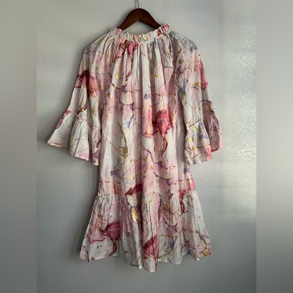 Debbie Katz Women’s Nalai Tunic South Beach Pink Cotton Tasseled Beach Dress M - Picture 4 of 5